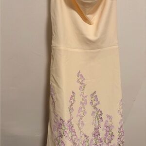 COWL NECK FLORAL LACE UP MINI DRESS